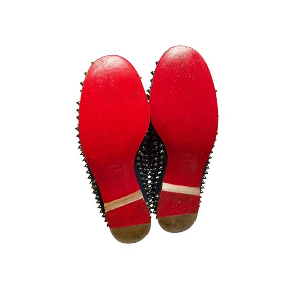 Christian Louboutin Rollerball Navy Blue Denim Spike Flats Loafers main image 4